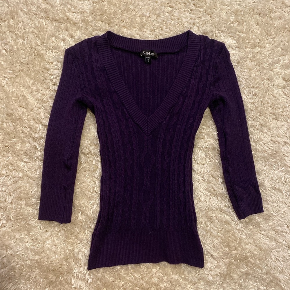 Old school bebe plum purple sweater